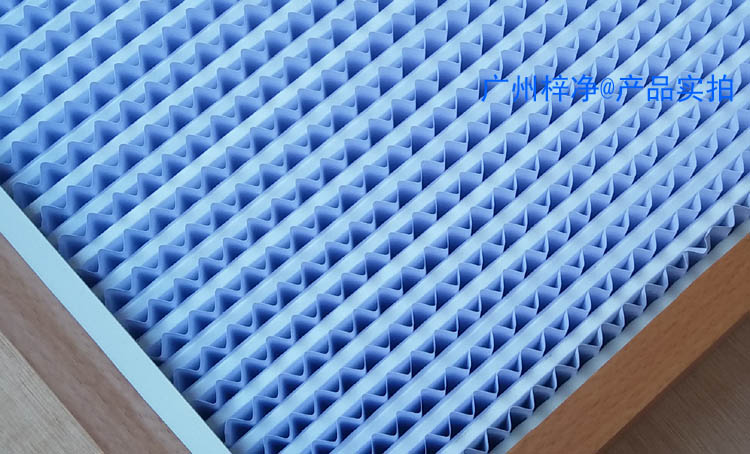 木框高效過濾器圖片【采用隔板式設計，波紋形隔板可以精確地保持褶層間距。】